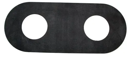Dichtungsmanschette von Wolf mit zwei Öffnungen, ovaler Form und schwarzer Oberfläche, zur Verwendung in Regelungskästen.